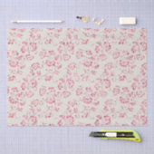 Romantische Crème Roze Glitter Bloemige Trouw Tissuepapier (Craft)