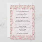 Romantische Crème Roze Glitters Bloemige Bruiloft Kaart (Voorkant)