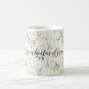 Romantische Crème Rozen Bloemrijke Bruids Bruiloft Koffiemok