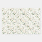 Romantische Crème Rozen Bloemrijke Bruidsbeurshuwe Inpakpapier Vel (Voorkant)