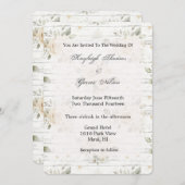 Romantische Crème Wit Bloemen Bruiloft Kaart (Voorkant / Achterkant)