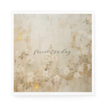 Romantische Crème Wit Goud Bloemen Bruiloft