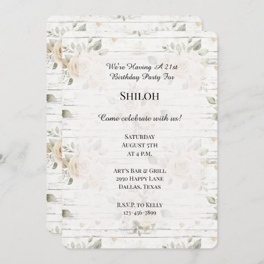 Romantische Crème Witte Bloemen Boho Verjaardag Kaart (Voorkant / Achterkant)