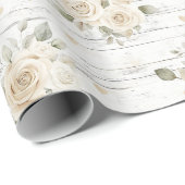 Romantische Crème Witte Bloemen Boho Vrijgezellenf Cadeaupapier (Rol Hoek)