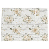 Romantische Crème Witte Bloemen Boho Vrijgezellenf Groot Cadeauzakje (Achterkant)