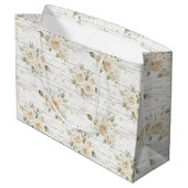 Romantische Crème Witte Bloemen Boho Vrijgezellenf Groot Cadeauzakje (Achterkant Gekanteld)