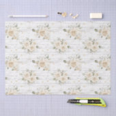 Romantische Crème Witte Bloemen Boho Vrijgezellenf Tissuepapier (Craft)