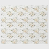 Romantische Crème Witte Bloemige Boho Bruiloftssho Cadeaupapier (Vlak)