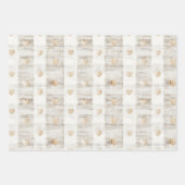 Romantische Crème Witte Bloemige Boho Bruiloftssho Inpakpapier Vel (Voorkant 2)