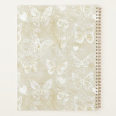 Romantische Crème Witte Harten Vlinders Planner (Achterkant)