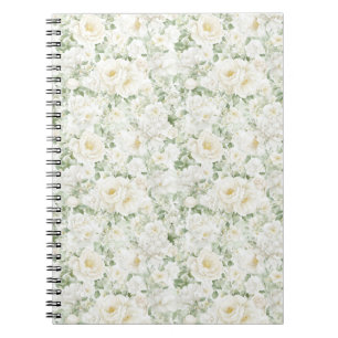 Romantische Crème Witte Rozen Bloemig  Notitieboek