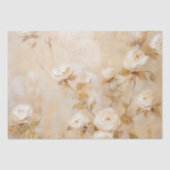 Romantische Crème Witte Rozen Bruiloft Tissuepapier (Voorkant)