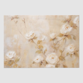 Romantische Crème Witte Rozen Bruiloft Tissuepapier