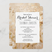 Romantische Crème Witte Rozen Confetti vrijgezelle Kaart (Voorkant / Achterkant)