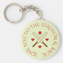 Romantische cricket aangepaste tekst rood groen sleutelhanger