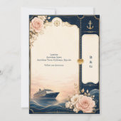 Romantische Cruise Bruiloft Reis Rose Luxe Kaart (Achterkant)