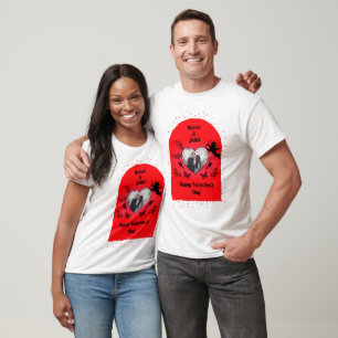 Romantische Cupido Foto Rode Hart Gelukkige Valent T-shirt
