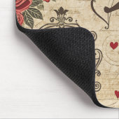 Romantische Cupido Victoriaanse kalligrafie Valent Muismat (Hoek)