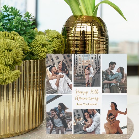 Romantische Custom Jubileum Photo Collage Kaart