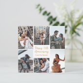 Romantische Custom Jubileum Photo Collage Kaart (Staand voorkant)