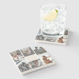 Romantische Custom Photo Collage Jubileum Gift Stenen Onderzetter
