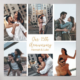 Romantische Custom Photo Collage Jubileum Party Poster