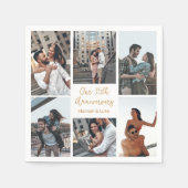 Romantische Custom Photo Collage Jubileum Party Servet (Voorkant)