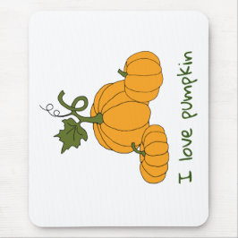 Romantische Cute oranje pompoen oogst Muismat