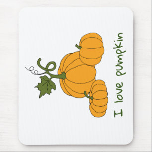Romantische Cute oranje pompoen oogst Muismat