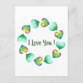 Romantische Cute Waterverf Groen Valentijnsdag   Briefkaart (Voorkant)