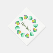 Romantische Cute Waterverf Groen Valentijnsdag    Servet (Hoek)