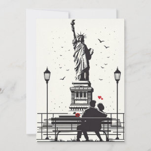 Romantische dag in New York:  Liefde bij de Vrijhe Feestdagenkaart