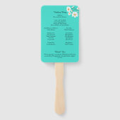 Romantische Daisies Floral Turquoise bruiloft prog Handwaaier (Achterkant)
