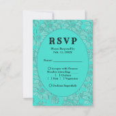 Romantische Daisies Turquoise Bruiloft RSVP Menu K (Voorkant)