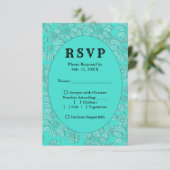 Romantische Daisies Turquoise Bruiloft RSVP Menu K (Staand voorkant)