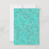 Romantische Daisies Turquoise Bruiloft RSVP Menu K (Achterkant)