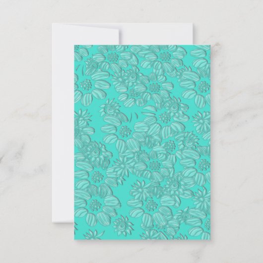 Romantische Daisies Turquoise Bruiloft RSVP Menu K (Achterkant)