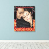 Romantische Damast voor Bruiloft Portret Ultra-Ele Canvas Afdruk (Insitu (Houten vloer))