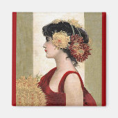 Romantische dame in rode magneet (Voorkant)