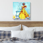 Romantische Dame in Vintage Stijl Canvas Afdruk (Insitu (Slaapkamer))