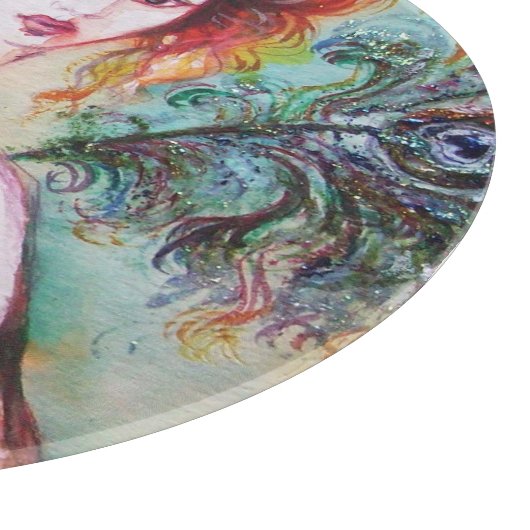 ROMANTISCHE DAME MET PAUWEENVEER  SNIJPLANK (Hoek)