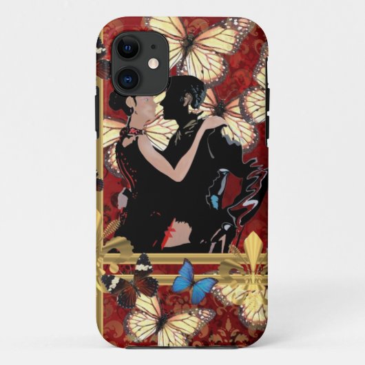 Romantische dansers en vlinders Case-Mate iPhone case (Achterkant)