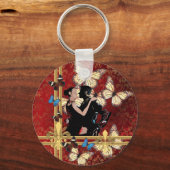 Romantische dansers en vlinders sleutelhanger (Voorkant)