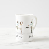 Romantische dansers met uw eigen naam of tekst porselein kop (Voorkant rechts)