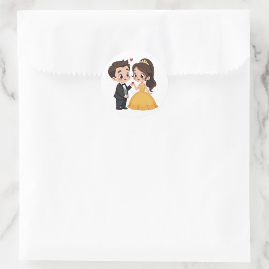 Romantische danssticker ronde sticker (Tas)