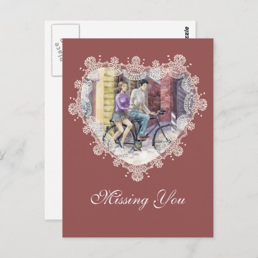 Romantische datum briefkaart (Voorkant / Achterkant)