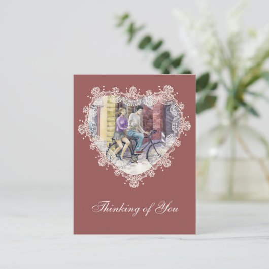 Romantische datum briefkaart (Staand voorkant)