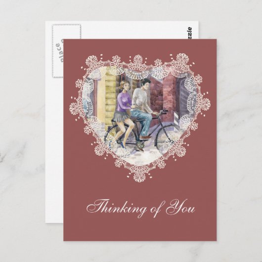 Romantische datum briefkaart (Voorkant / Achterkant)