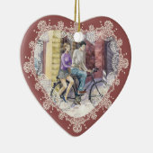 Romantische datum keramisch ornament (Rechts)