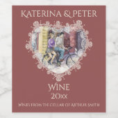 Romantische datum wijn etiket (Enkel label)